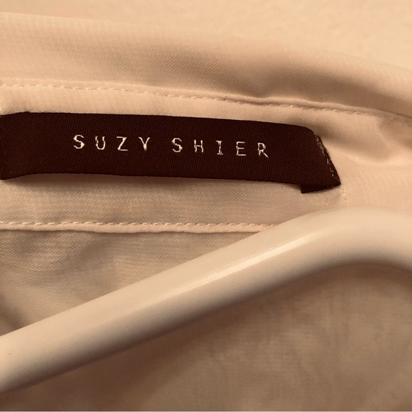 Suzy Shier White Sleeveless Blouse with Dress Shirt Collar enlarge. Gently used - Picture 5 of 8